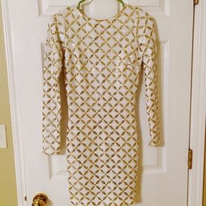 Gold and White sequin Dress!